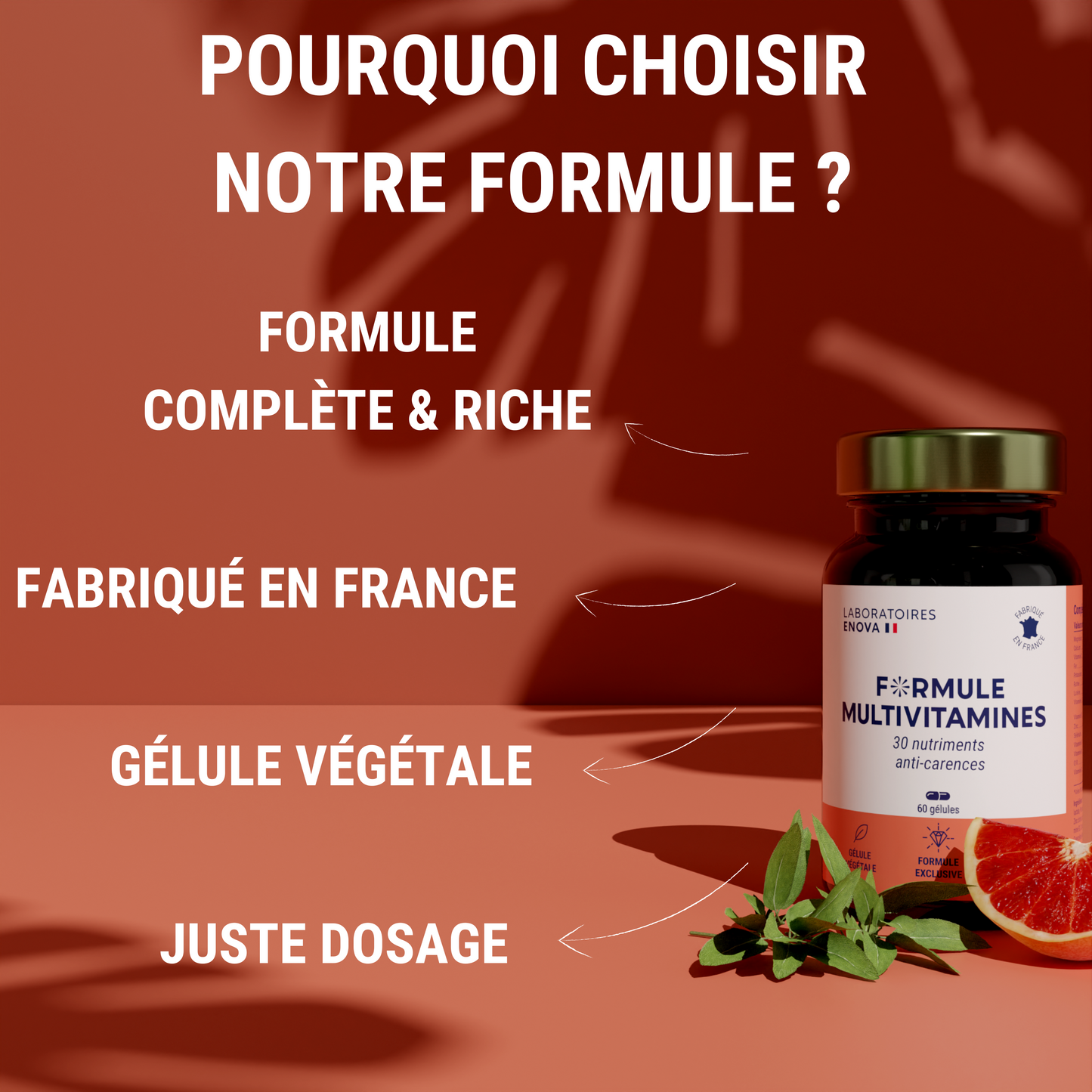 FORMULE MULTIVITAMINES et Minéraux 30 Nutriments