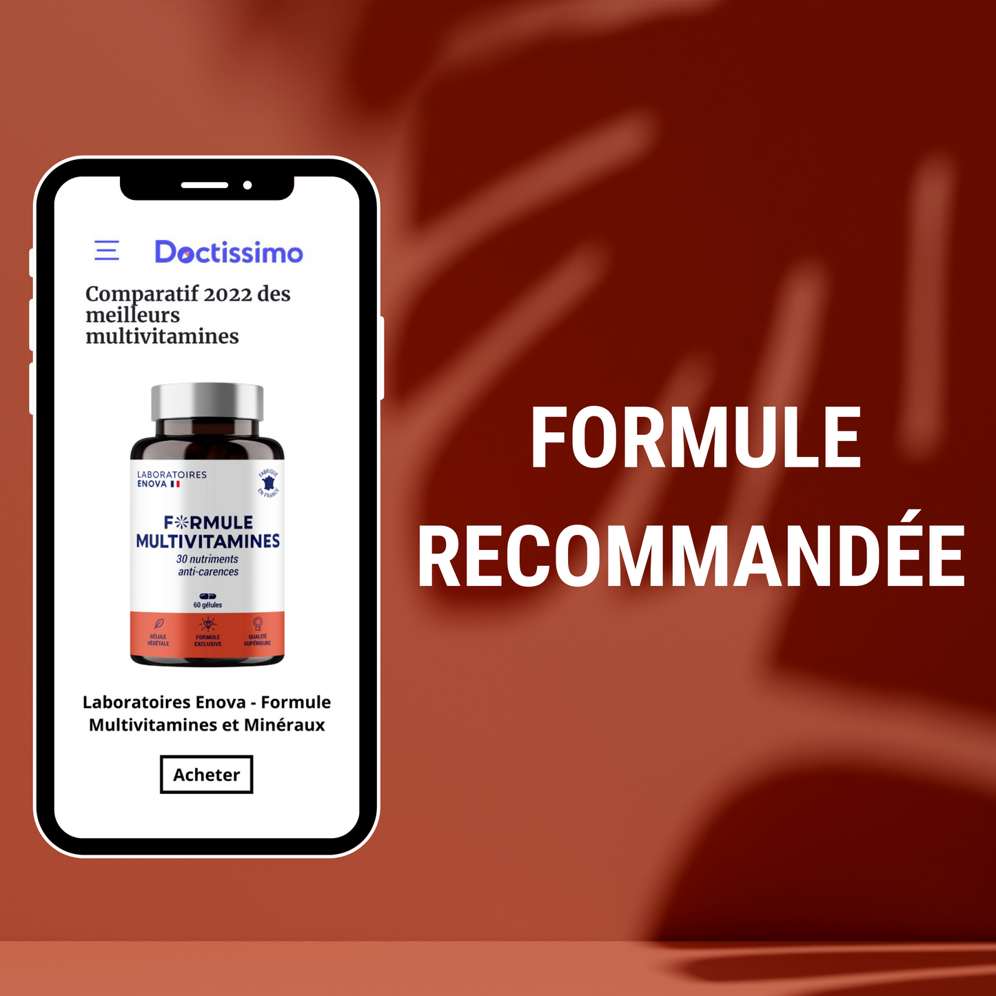 FORMULE MULTIVITAMINES et Minéraux 30 Nutriments