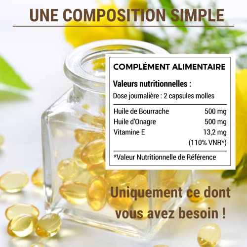 ONAGRE BOURRACHE + VIT E - Equilibre Hormonal Femmes, Ménopause et Syndrome prémenstruel