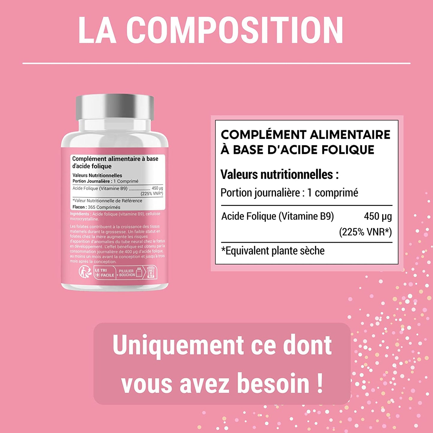 ACIDE FOLIQUE - Complément Alimentaire pour Femme enceinte ou désireuse de l'être