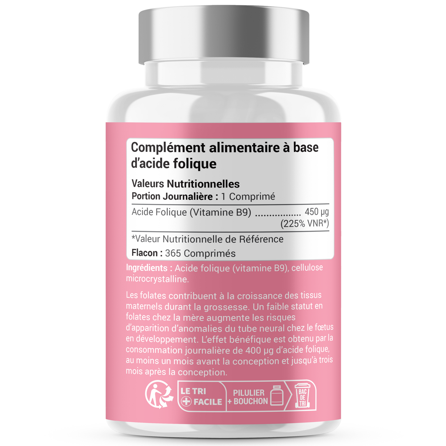 ACIDE FOLIQUE - Complément Alimentaire pour Femme enceinte ou désireuse de l'être